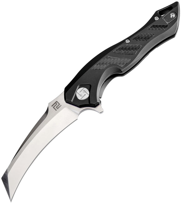 Artisan Cutlery Eagle Hawkbill Black Titanium M390 Folding Knife 1816GBKM