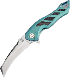 Artisan Cutlery Eagle Hawkbill Green Titanium S35VN Folding Knife 1816GGNS