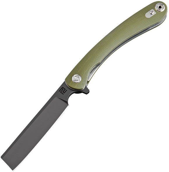Artisan Orthodox Green Smooth G10 Folding Black D2 Steel Pocket Knife 1817PBGNC
