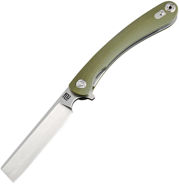 Artisan Cutlery Orthodox Linerlock Green Folding Knife Razor D2 Steel 1817PSGNC