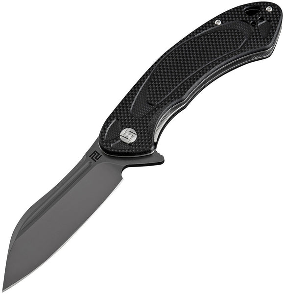 Artisan Eterno Black Textured G10 Folding Black D2 Steel Pocket Knife