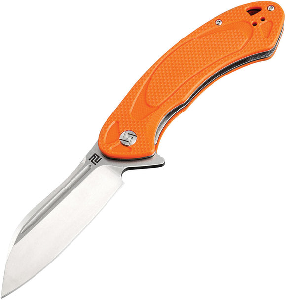 Artisan Cutlery Eterno Linerlock Orange Folding Knife D2 Steel Blade