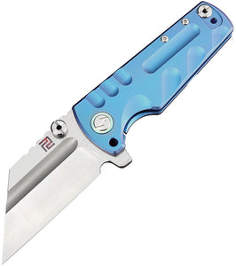 Artisan Proponent 4" Framelock Blue S35VN Folding Titanium Pocket Knife 1820gbus