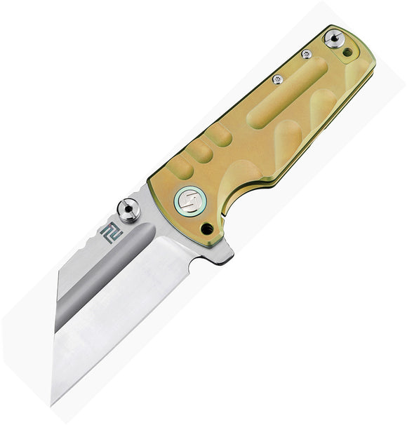 Artisan Proponent Framelock Gold Titanium Folding S35VN Pocket Knife 1820GSGD