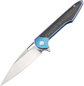 Artisan Archaeo Framelock Blue & Black Handle M390 Steel Folding Knife 1821GBUM