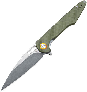 Artisan Small Archaeo Linerlock Green G10 Folding D2 Steel Knife 1821PSGNF