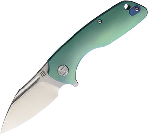 Artisan Green Wren Titanium S35VN Folding Pocket Knife 1825GGNS