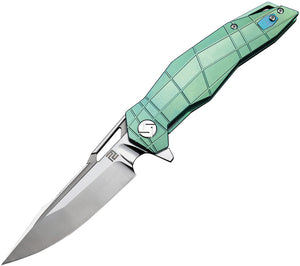 Artisan Pangolin Framelock Green Titanium Foding S35VN Pocket Knife 1826GGNS