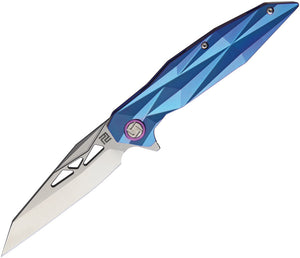 Artisan Blue Cygnus Titanium S35VN Folding Pocket Knife 1827GBU