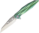  Artisan Green Cygnus Titanium S35VN Folding Pocket Knife 1827GGN