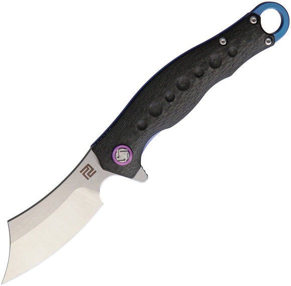 Artisan Corsair Blue Carbon Fiber Folding Pocket Knife 1828GBUS