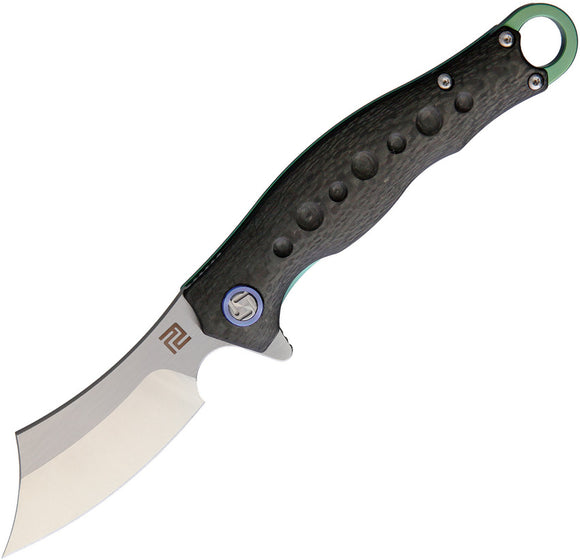 Artisan Corsair Green Carbon Fiber Folding Pocket Knife 1828GGNS