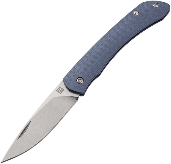 Artisan Biome Slip Joint Blue-Gray G10 Folding Sandvik 12C27 Knife 1840PBU