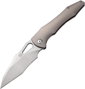 Artisan Great White Framelock Gray Titanium Folding S35VN Pocket Knife 1841GGY