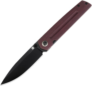 Artisan Sirius Pocket Knife Burgundy Micarta Folding PVD S35VN Blade 1849PBDRC