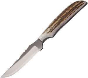 Anza 9" Elk Horn Handle Fixed Blade Knife 711fe
