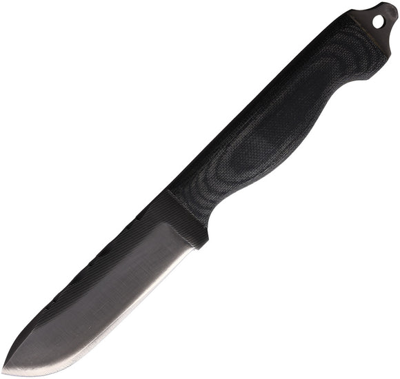 Anza Boddington Black Smooth Micarta Stainless Drop Point Fixed Blade Knife BM