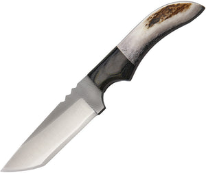 Anza 7.75" Elk and Black Micarta Handle Fixed Blade Knife JWK1E