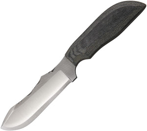 Anza 8" Black Micarta Handle Fixed Skinner Knife w/ Leather Belt Sheath MC4M