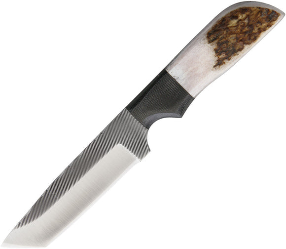 Anza Fixed Blade Elk And Micarta Fixed Blade Knife+ leather sheath AZMC7E
