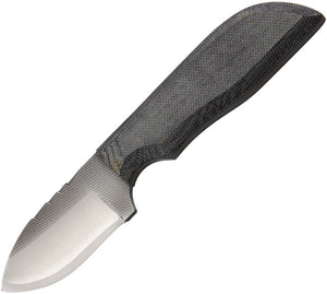 Anza Black Micarta 6.75" Fixed Blade Knife + Leather Sheath SM