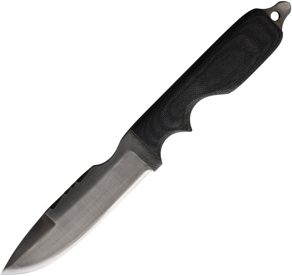 Anza SWAT Black Smooth Micarta Stainless Drop Point Fixed Blade Knife SWATM