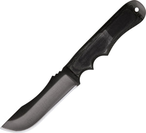 Anza 9.38" Black Micarta Tracker Fixed Blade Knifewith Black Leather Sheath AZT