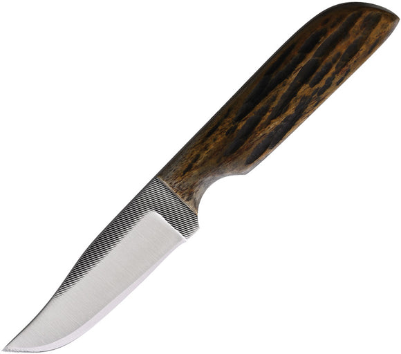 Anza Amber Brown Jigged Bone Stainless Clip Point Fixed Blade Knife WKR2AJB