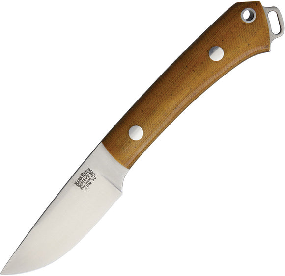 Bark River Mini Fox River Natural 3V Fixed Blade Knife + Sheath 1023mnc