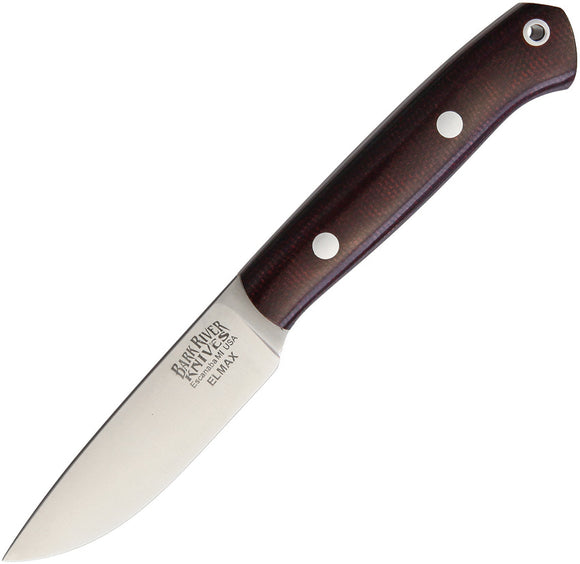 Bark River Little Creek Elmax Burgundy Fixed Blade Knife + Sheath 1055mbu
