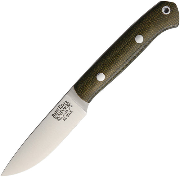 Bark River Little Creek Elmax Green Fixed Blade Knife + Sheath 1055mgc