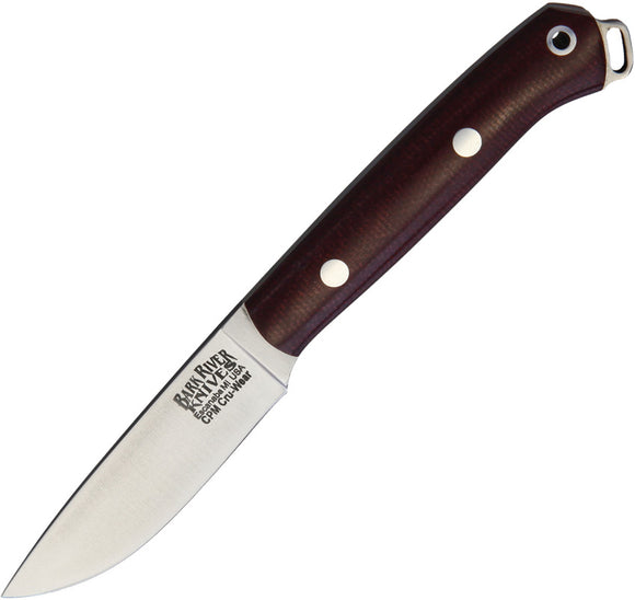 Bark River Little Creek Cru Wear Burgundy Fixed Blade Knife + Sheath 1061mbu