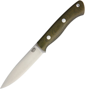 Bark River Aurora 3V Green Canvas Fixed Blade Knife 06122mgc