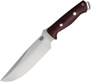 Bark River Bravo Survivor Burgundy Canvas Handle Fixed Blade Knife 07226MBU