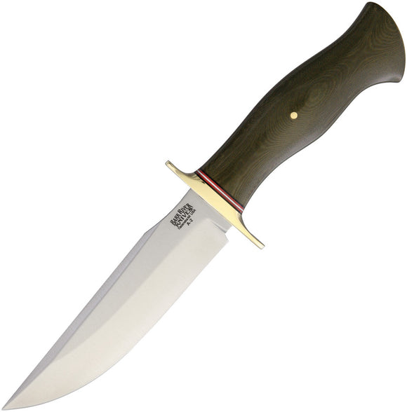 Bark River Vest Pocket Bowie C Green Fixed Blade Knife 09115mgc