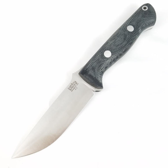 Bark River Bravo 1 Matte Black Micarta A2 Fixed Blade Knife w/ Sheath 111MBCM