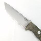 Bark River Bravo 1 Matte Green Micarta A2 Fixed Blade Knife w/ Sheath 111MGCM