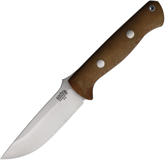Bark River Bravo 1 Matte Natural Micarta A2 Fixed Blade Knife w/ Sheath  OPEN BOX