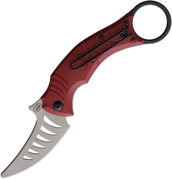 Bastinelli Creations Mako Linerlock Trainer Red Folding N690 Blunt Tip Knife 18T
