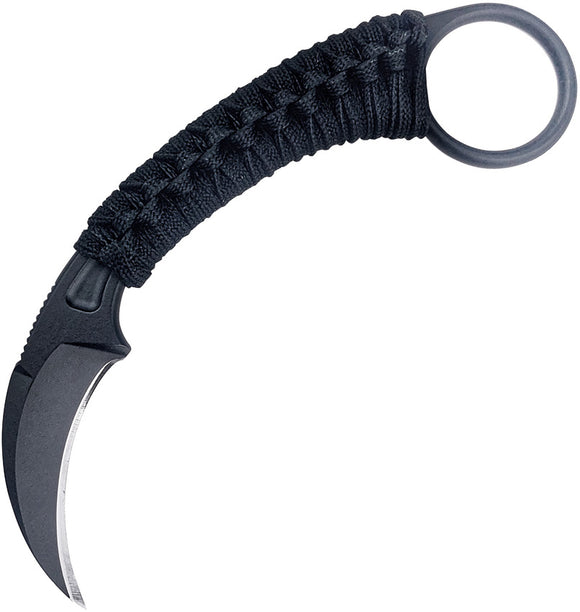 Bastinelli Creations PiKa Karambit Black Cord Wrapped Fixed Blade Knife 202BW