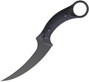 Bastinelli Creations Mako Curved Blade Black PVD D2 Fixed Knife 206B