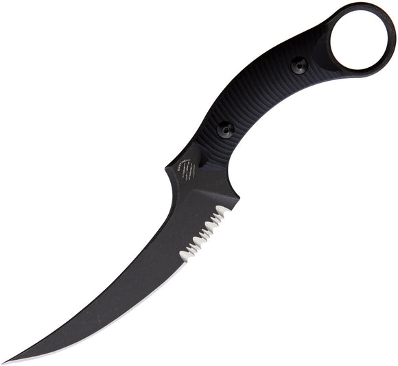 Bastinelli Creations Mako Black G10 Bohler N690 Fixed Blade Serrated Knife 206S