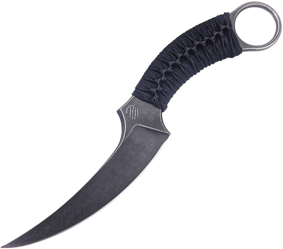 Bastinelli Creations Mako Black Cord Wrapped D2 Steel Fixed Blade Knife 206W
