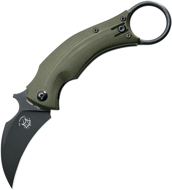 Bastinelli Creations Black Bird Linerlock OD Green Folding Knife 210gb