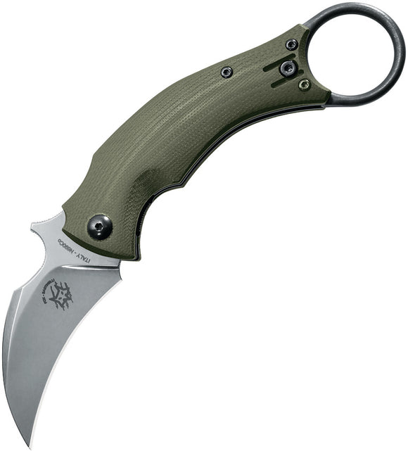 Bastinelli Creations Black Bird Linerlock OD Green Folding Knife 210g