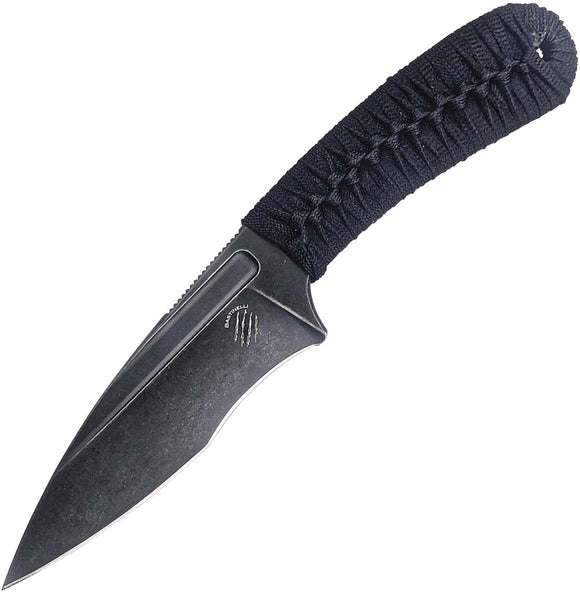 Bastinelli Creations SIN Black Cord Wrapped Bohler N690 Stainless Fixed Blade Knife w/ Sheath 215W