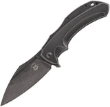 Bastinelli Creations Shadow Framelock Black Handle Folding Knife 216T