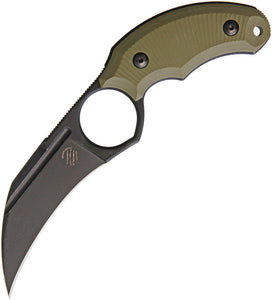 Bastinelli Creations HARPY  OD Green Fixed Blade Knife + Kydex Sheath 220g