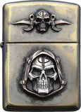 Bastinelli Creations Zippo Skull Design Bronze Armor Finish Lighter 231R