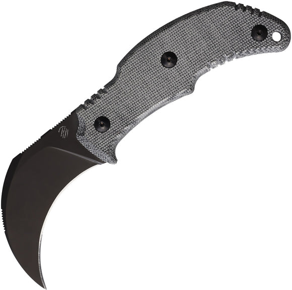 Bastinelli Creations The Primal Black Micarta PVD N690 Fixed Blade Knife 256PVD
